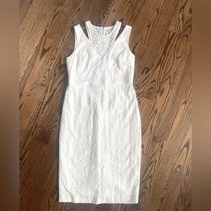 Calvin Klein lace cut out ivory sleeveless dress 12